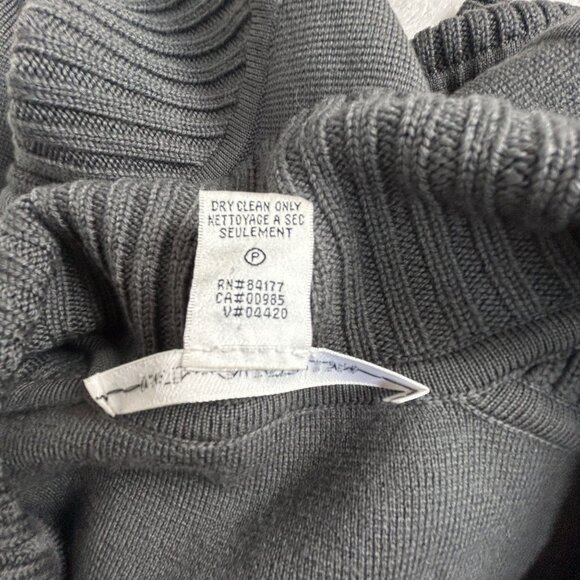 Diane Von Furstenberg Womens Gray Wool Ribbed Full-Zip Cardigan Sweater Small - Picture 4 of 9